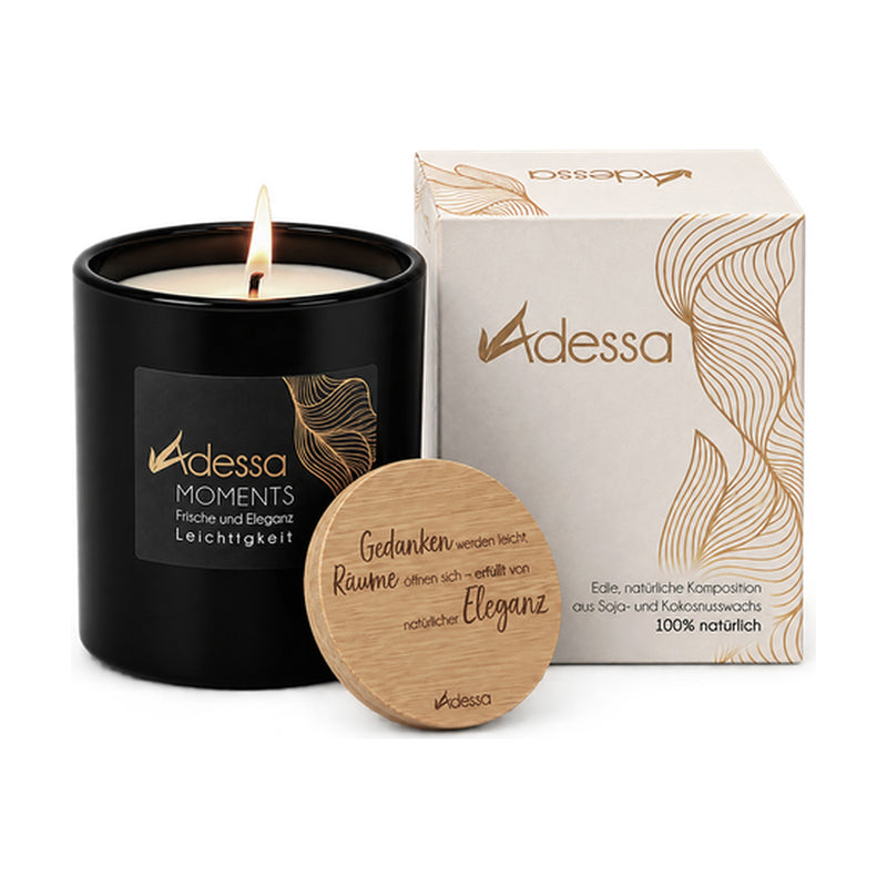 Adessa Duftkerze MOMENTS im Glas mit Bambusdeckel