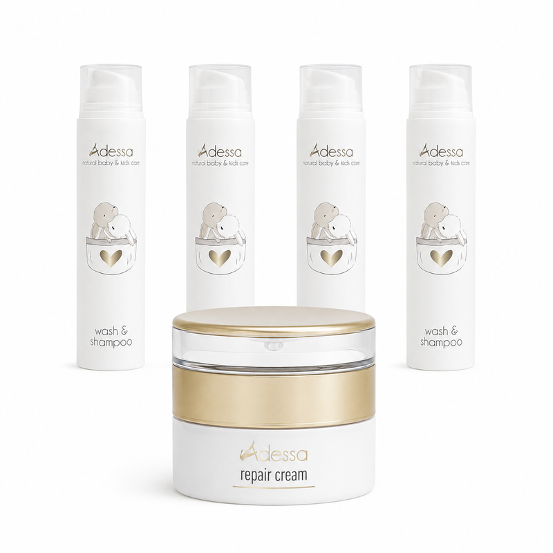 Adessa Repair Creme + 4x 10 ml Baby Wash & Shampoo
