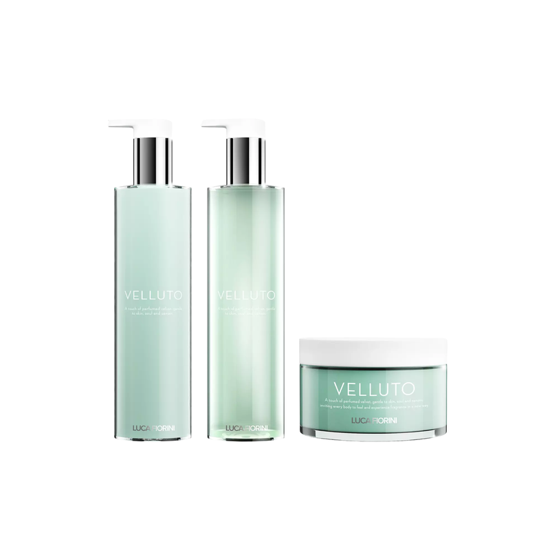 Luca Fiorini VELLUTO Duftendes Körperpflegeset Weisser Tee & Ingwer