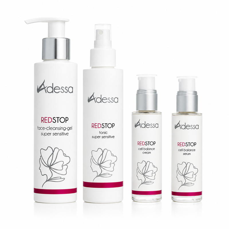 Adessa Pflegeset Red Stop – Reinigung & Pflege, 4-teilig