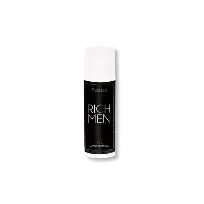 Adessa wash & shampoo rich men 2-in-1, Reisegröße, 10 ml