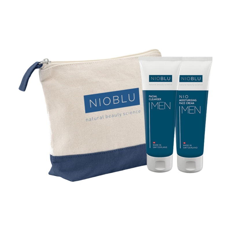 Nioblu Men Set Cleanser & Face Cream mit Kosmetiktasche