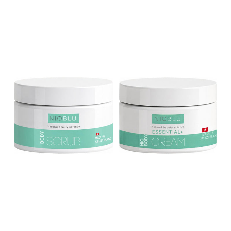 Nioblu Set Body Cream & Scrub Essential+ mit Körperpeeling und Körpercreme