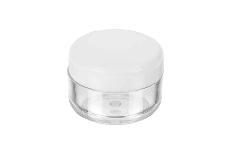 Kosmetik-Dose, Kunststoff, weißer Deckel, für 6 ml