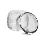 Kosmetik-Dose, Kunststoff, Glashell mit Chromfarbenem Ring, für 6 ml