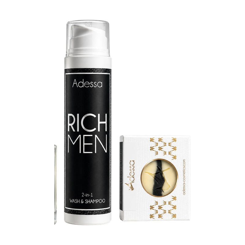 Adessa Set RICH MEN – Duschgel & Shampoo und Basenseife