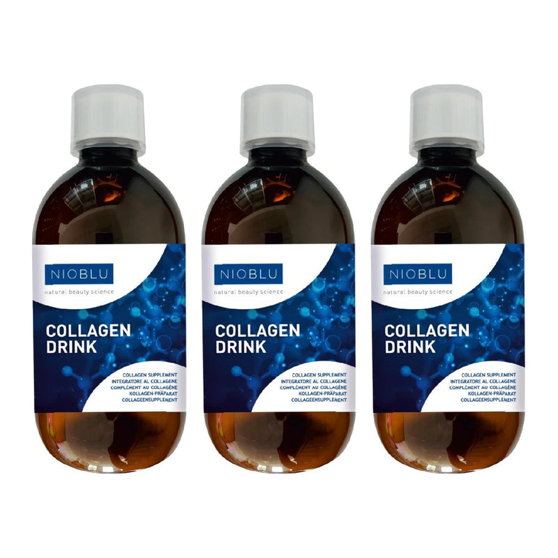 Nioblu Collagen Drink Trio – 3x Meereskollagen, Biotin & Zink