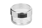 Kosmetik-Dose, Kunststoff, Glashell mit Chromfarbenem Ring, für 6 ml