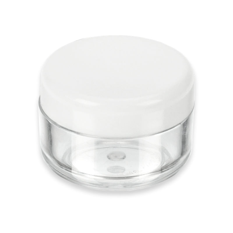 Kosmetik-Dose, Kunststoff, weißer Deckel, für 6 ml