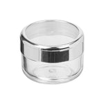 Kosmetik-Dose, Kunststoff, Glashell mit Chromfarbenem Ring, für 6 ml